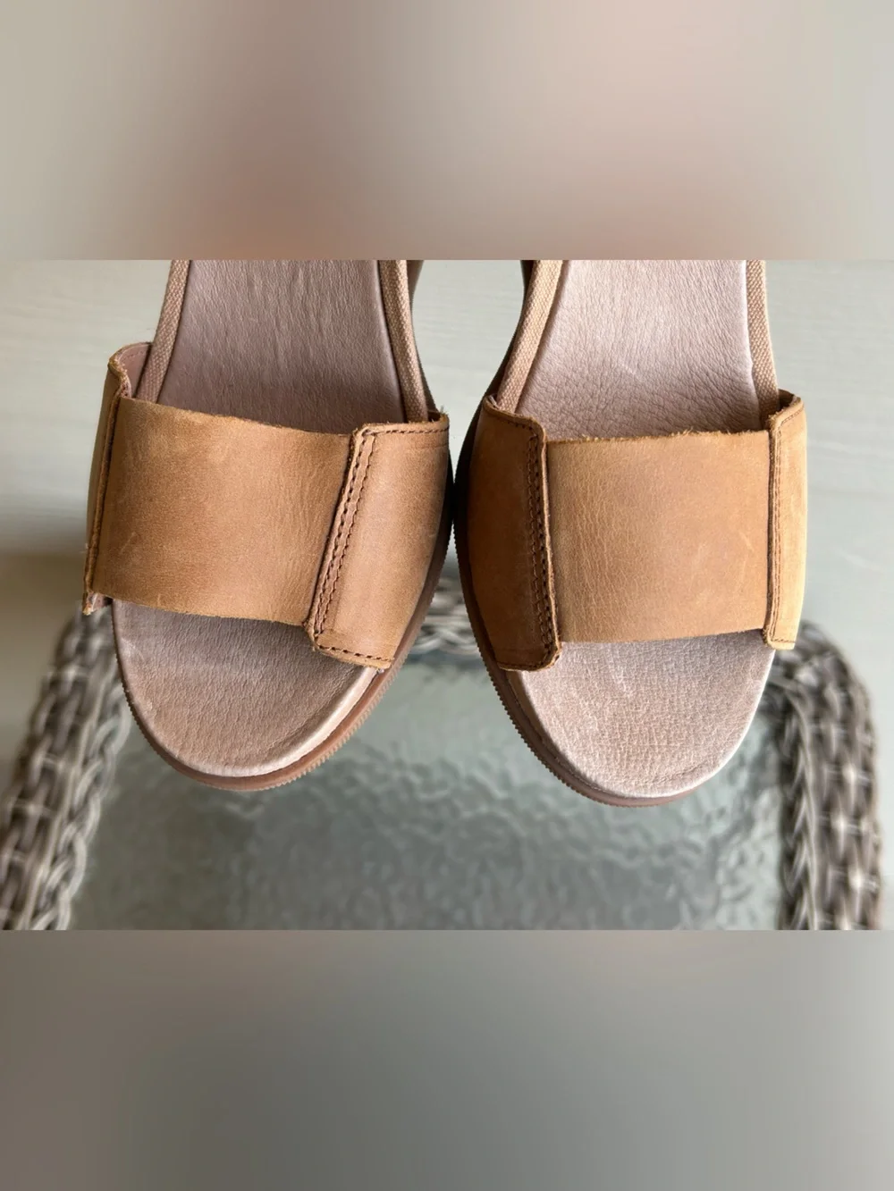 New! Womens SOREL Joanie II Leather Ankle Strap Wedge Sandals sz 7